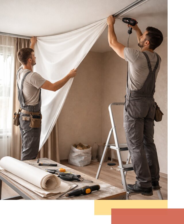 Замена полотна натяжного потолка в Сарове быстро и качественно