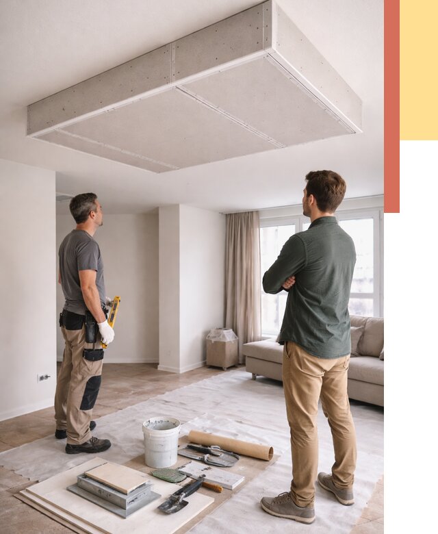 Короб на потолке из гипсокартона в Сарове от 2291 руб. — монтаж и услуги под ключ | ОТДЕЛОЧНИК-Сро