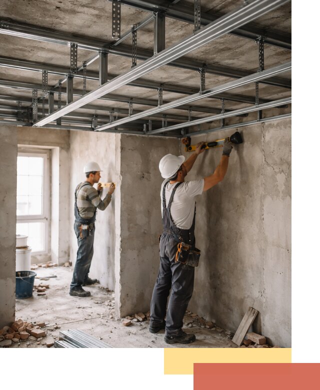 Монтаж каркаса потолка из профильного профиля в Сарове