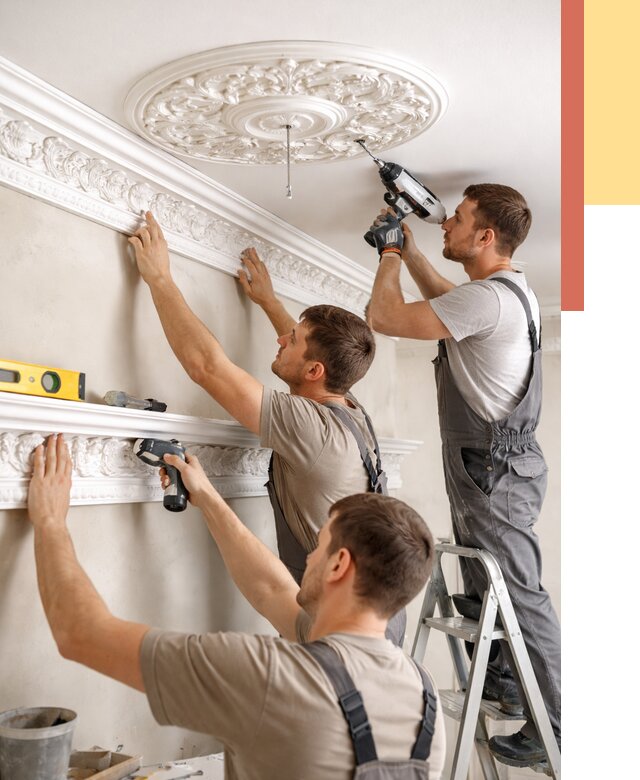 Монтаж лепнины на потолок в Сарове от 3333 руб. быстро и недорого | ОТДЕЛОЧНИК-Сро