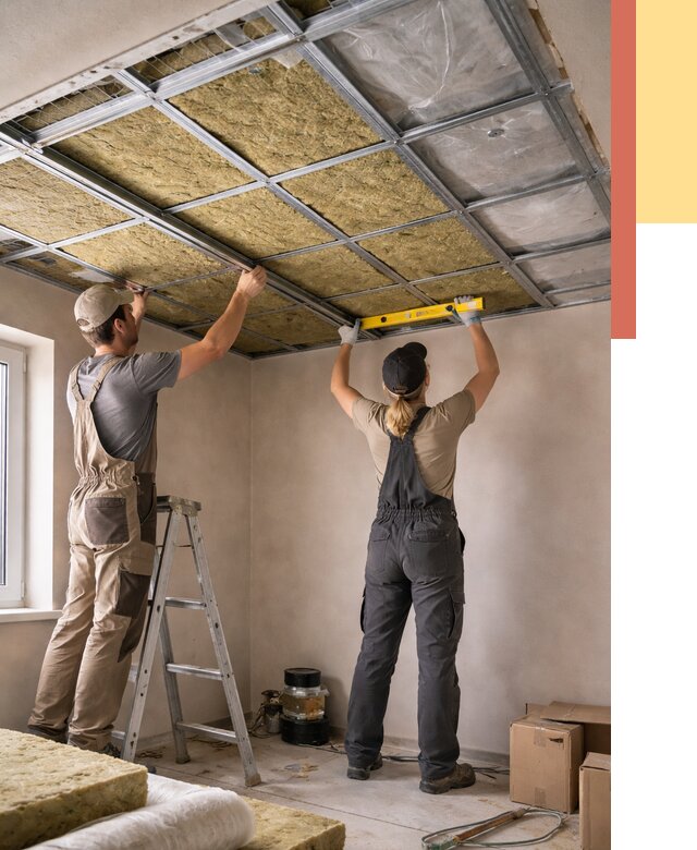 Шумоизоляция потолка в Сарове от 1302 руб. под ключ — услуги ОТДЕЛОЧНИК-Сро