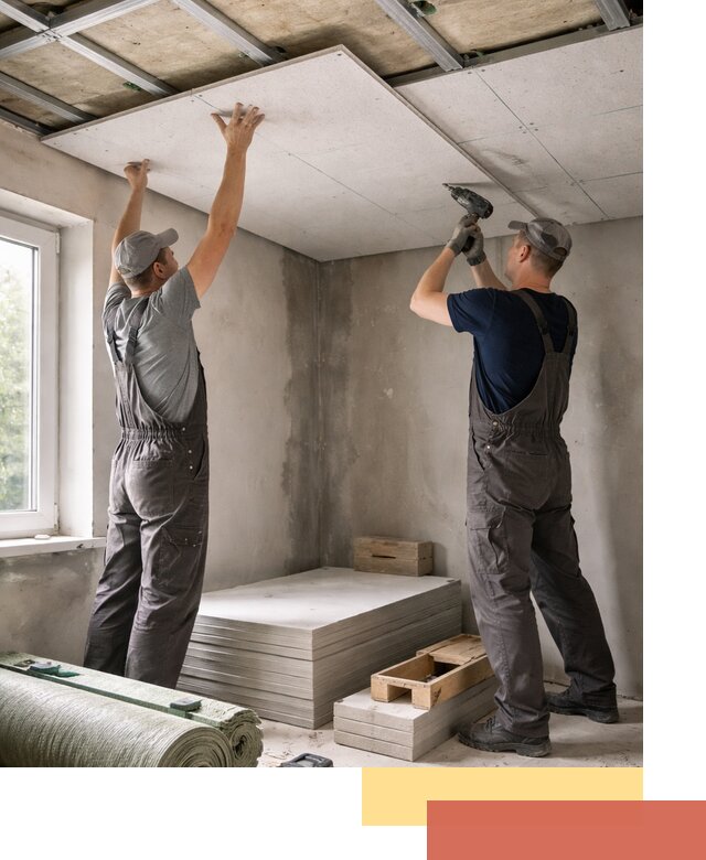 Шумоизоляция потолка панелями ЗИПС в Сарове